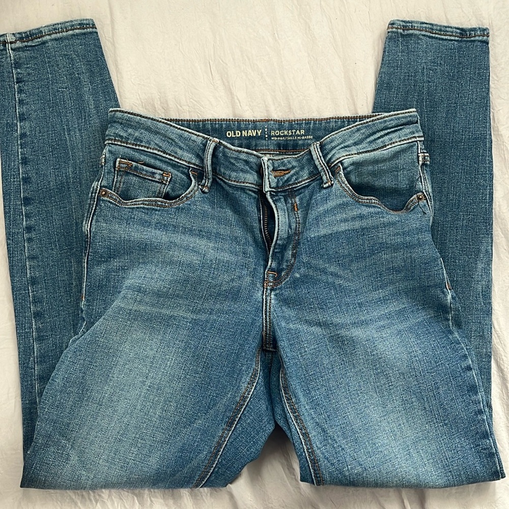 Old Navy Rockstar Mid Rise Skinny Jeans